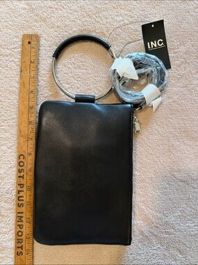 I.N.C. Black Ring-Handle Clutch